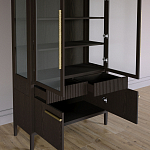 Витрина Primo со стеклянными фасадами и буфетом шпон Темный орех варинант исполнения - 5 | Loft Concept в Омске