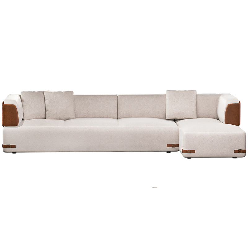 Угловой диван Richmond Молочный Коричневый в Омске | Loft Concept 