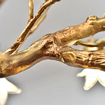 Люстра в виде золотой ветки с цветами Glass Flower Pendant Light варинант исполнения - 8 | Loft Concept в Омске