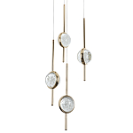 Люстра с 4-мя плафонами из хрустального шара Crystal Bubbles Gold Hanging Lamp варинант исполнения - 2 | Loft Concept в Омске