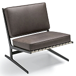 Дизайнерское кресло без подлокотников кожаное на металлическом каркасе PAULA Armchair варинант исполнения - 1 | Loft Concept в Омске