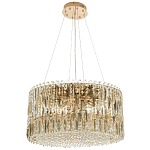 Круглая люстра с металлическими и хрустальными подвесками Bonnay Crystal Chandelier варинант исполнения - 6 | Loft Concept в Омске