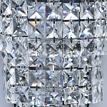 Бра настенное цвета хром с прозрачными квадратными хрустальными подвесками Crystal Regena варинант исполнения - 5 | Loft Concept в Омске