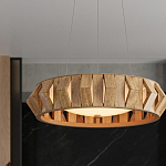 Люстра круглая из толстых деревянных реек Wooden Slats варинант исполнения - 5 | Loft Concept в Омске