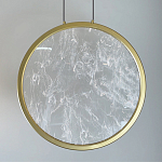 Светодиодный подвесной светильник круглой формы с металлической рамой золотого цвета Marble Glow 47 варинант исполнения - 3 | Loft Concept в Омске