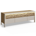 ТВ тумба 2 двери и 2 ящика с подсветкой на рельефном фасаде Warm Industrial варинант исполнения - 5 | Loft Concept в Омске