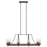 Люстра подвесная с восемью прозрачными стеклянными цилиндрическими плафонами в стиле лофт Feiss варинант исполнения - 5 | Loft Concept в Омске