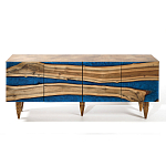 Стильный Буфет лофт 4 двери Cabinet Crimson River фасад эпоксидная смола  варинант исполнения - 1 | Loft Concept в Омске