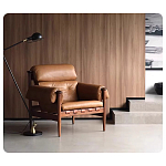 Кресло с деревянным каркасом и обивкой из натуральной кожи Medieval Furniture варинант исполнения - 3 | Loft Concept в Омске