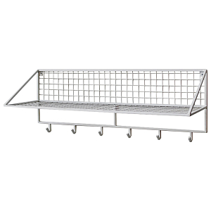 Вешалка с полкой Rhian Industrial Metal Rust Shelf White