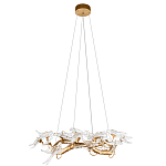 Люстра подвесная с прозрачными стеклянными птичками на ветвях Диаметр 80 см Serip Voa варинант исполнения - 2 | Loft Concept в Омске
