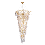 Люстра подвесная в форме перевернутой пирамиды с металлическими ветвями и прозрачными стеклянными подвесками Droplet Chandelier варинант исполнения - 2 | Loft Concept в Омске