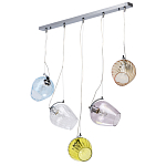 Люстра линейная с 5-ю разноцветными стеклянными плафонами Kaleido варинант исполнения - 2 | Loft Concept в Омске