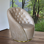 Кресло вращающееся велюровое кремовое Rotation варинант исполнения - 4 | Loft Concept в Омске