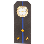 Часы погон подарочные настольные Авиация ВМФ из натурального камня Змеевик Military Clock варинант исполнения - 4 | Loft Concept в Омске