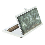 Визитница карманная металлическая с накладкой из натурального камня Серафинит Stone Business Card Holders  варинант исполнения - 2 | Loft Concept в Омске