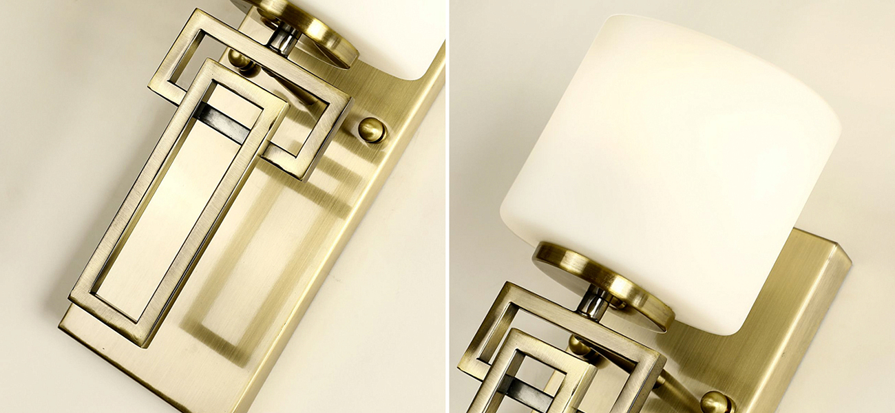 Бра с плафоном из стекла молочного цвета WINDOLF Bronze - Loft-Concept в Омске