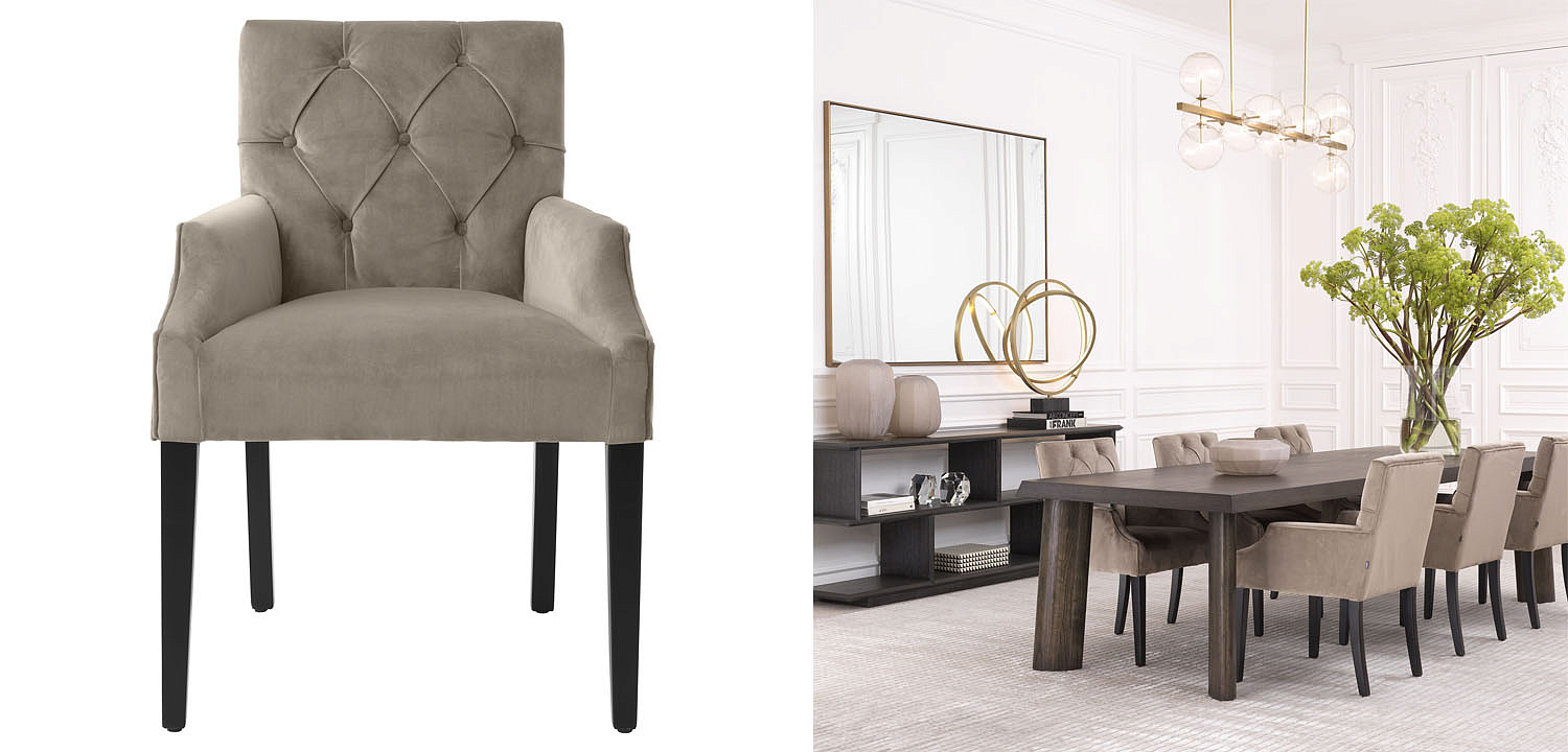 Стул Eichholtz DINING CHAIR ATENA WITH ARM Стул Eichholtz DINING CHAIR ATENA WITH ARM - Loft-Concept в Омске