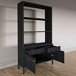 Стеллаж Primo с ящиками Черный дуб  варинант исполнения - 7 | Loft Concept в Омске