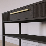 Дизайнерская Консоль с полкой и ящиком Primo Темный орех варинант исполнения - 4 | Loft Concept в Омске