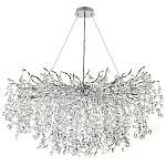 Линейная люстра с хрустальными подвесками на металлических ветках Fairytree Light Silver Linear Chandelier 18 варинант исполнения - 2 | Loft Concept в Омске
