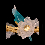 Люстра круглая на золотом каркасе с птичками и цветочным декором Miscellaneous herbs варинант исполнения - 7 | Loft Concept в Омске