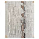 Текстильное панно ручной работы из хлопкового шнура wall panel line beige варинант исполнения - 2 | Loft Concept в Омске