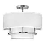 Потолочный светильник с двухслойным белым текстильным абажуром Hinkley варинант исполнения - 20 | Loft Concept в Омске