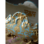 Чаша голубого цвета с оранментом и и бронзовыми фигурами леопардов Eden Garden варинант исполнения - 8 | Loft Concept в Омске