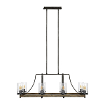 Люстра подвесная с восемью прозрачными стеклянными цилиндрическими плафонами в стиле лофт Feiss варинант исполнения - 2 | Loft Concept в Омске