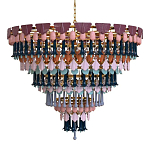 Люстра круглая с декором из разноцветных элементов в виде листьев Changing Seasons варинант исполнения - 4 | Loft Concept в Омске