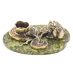 Подсвечник из бронзы и натурального камня змеевик Stone Candlestick варинант исполнения - 1 | Loft Concept в Омске