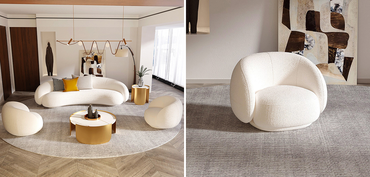 Кресло Irwin White Boucle Collection Armchair Кресло Irwin White Boucle Collection Armchair - Loft-Concept в Омске