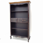 Стеллаж книжный из массива березы черного цвета с состаренным эффектом Vintage варинант исполнения - 2 | Loft Concept в Омске