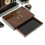 Настольный письменный набор с часами из природного камня обсидиана Royal Stone варинант исполнения - 4 | Loft Concept в Омске