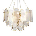 Люстра с многослойным эффектом из овальных элементов из непрозрачного стекла Conformation варинант исполнения - 1 | Loft Concept в Омске