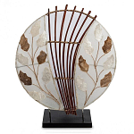 Настольная лампа из перламутра и дерева на подставке Indonesian Petal варинант исполнения - 1 | Loft Concept в Омске