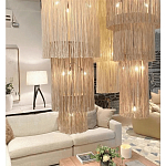 Люстра круглая трехъярусная из бахромы Milk Gradient Braided Fringe варинант исполнения - 4 | Loft Concept в Омске