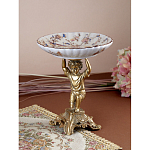 Чаша с цветочным орнаментом на ножке в виде бронзового ангела Eden Garden варинант исполнения - 5 | Loft Concept в Омске