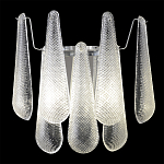 Бра с подвесками из рифленного стекла в форме капель на основании цвета хром Textured Glass варинант исполнения - 1 | Loft Concept в Омске