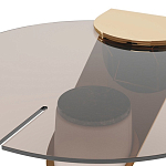 Дизайнерский журнальный стол с круглой столешницей из бронзированного стекла Honor Side Table варинант исполнения - 1 | Loft Concept в Омске