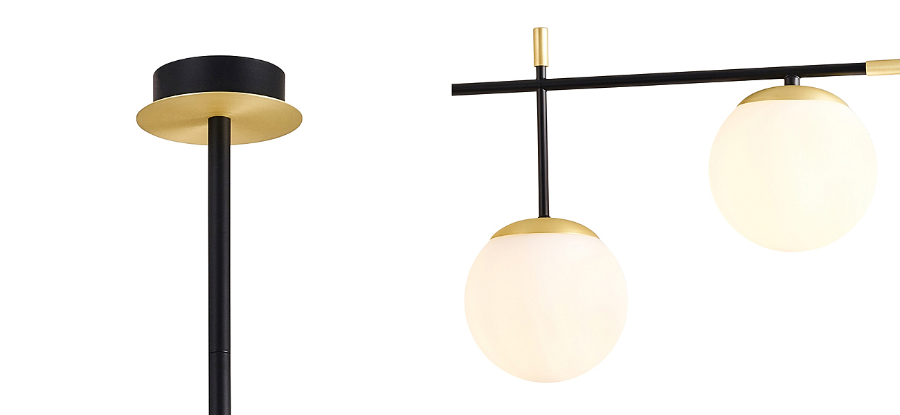 Люстра Черная с Золотом Spike Balls Hanging 9 Lamp Люстра Черная с Золотом Spike Balls Hanging 9 Lamp - Loft-Concept в Омске