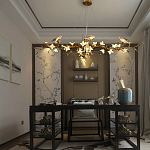 Люстра в виде золотой ветки с цветами и птичками Marvelous Garden варинант исполнения - 5 | Loft Concept в Омске