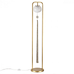 Торшер с шарообразным плафоном из белого стекла с подвеской из камня и длинной кисточкой Agatelle варинант исполнения - 1 | Loft Concept в Омске