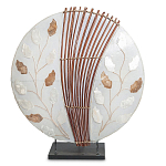 Настольная лампа из перламутра и дерева на подставке Indonesian Petal варинант исполнения - 2 | Loft Concept в Омске