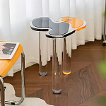 Дизайнерский журнальный стол с фигурной столешницей на 3-х прозрачных ножках Rahakif варинант исполнения - 1 | Loft Concept в Омске