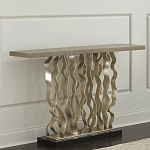 Консоль с прямоугольной столешницей и фактурным основанием Waves варинант исполнения - 1 | Loft Concept в Омске