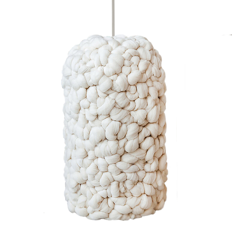 Вязаный Светильник Wool Knitted Lamp Elongated Shape Бежевый Вязаный Светильник Wool Knitted Lamp Elongated Shape Бежевый в Омске | Loft Concept