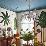 Обои с вышивкой ручной работы Mughal Trees Original colourway on linen варинант исполнения - 6 | Loft Concept в Омске