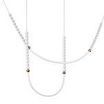 Подвесной светильник с 3-мя изогнутыми плафонами и белыми декоративными шариками PEARLS Suspension варинант исполнения - 1 | Loft Concept в Омске